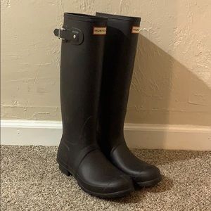 Size 8 Hunter Boots Matte Black